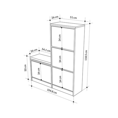 Dulap pentru pantofi Dude Oak