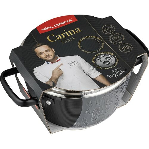 Florina Hliníkový hrnec Carina Black 2,2 l, 20 cm