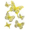 Set gelbe Schmetterlinge mit Clip, 6 St., Größenmix