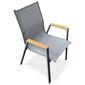 Autronic Scaun de grădină, metal, textil, gri,AZC-S1050 GREY