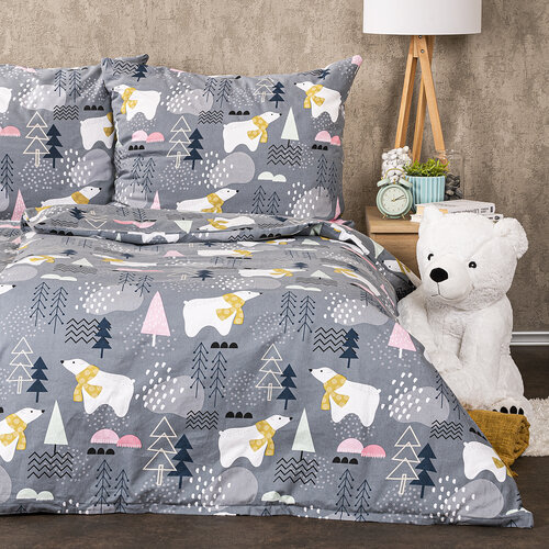 4Home Flanelno posteljnino Nordic Bear, 140 x 200cm, 70 x 90 cm