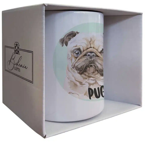 Bohemia Gifts Keramický hrnček - Pug, 350 ml