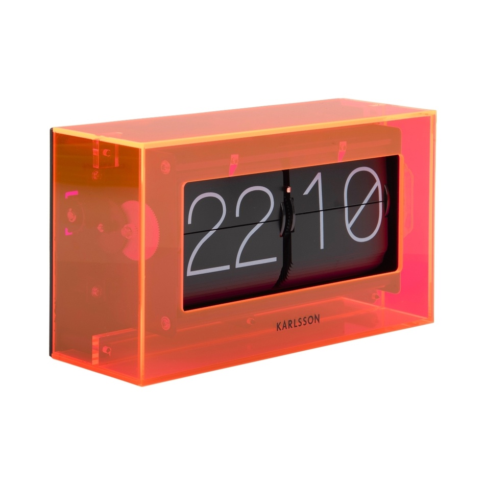 Karlsson 5976OR designové nástěnné/stolní překlápěcí hodiny oranžová, 21 cm - thumb (1)