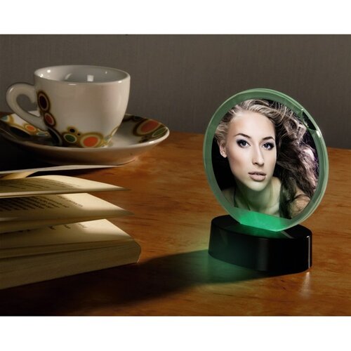 Ramka na portret okrągła, LED, czarna