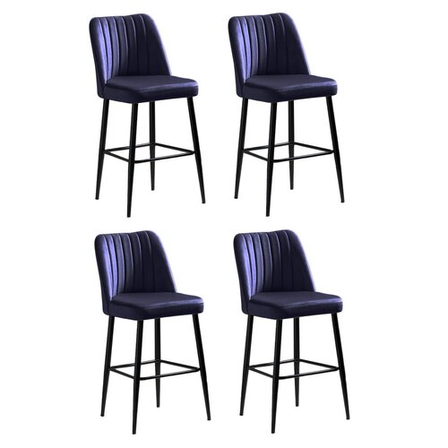 Set de scaune de bar Vento Sax Blue and Black, 4buc.