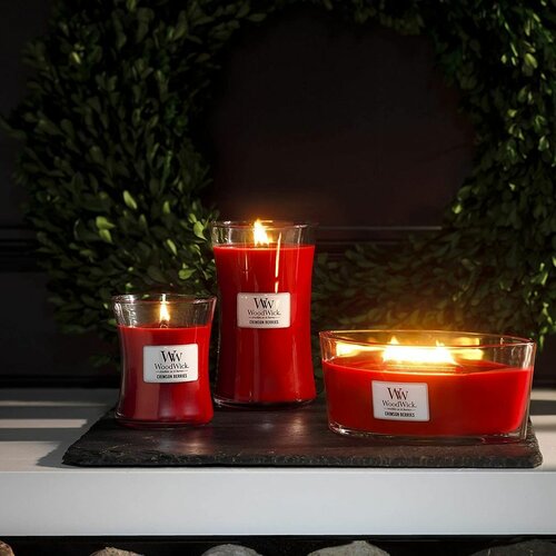 Woodwick Vonná svíčka loď Crimson Berries, 453 g