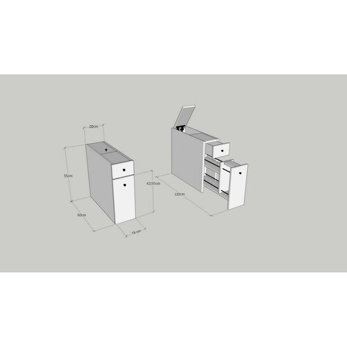 Calencia Anthracite fürdőszoba szekrény