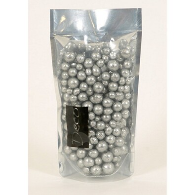 Dekorační perly 8-16 mm stříbrné s glitry