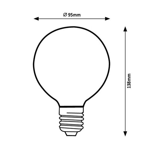 Rabalux Dekoracyjna żarówka LED filamentowa,bursztynowa, E27, G95, 5,4 W, 510 lm