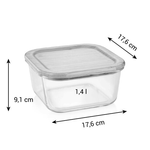 Tescoma Szklany pojemnik ONLINE 1,4 l, kwadratowy