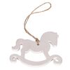 Ornament de Crăciun din lemn Ponny, alb, 8 buc