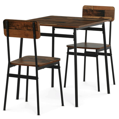 Jídelní set pro 2 osoby CORE Old Wood, černá konstrukce