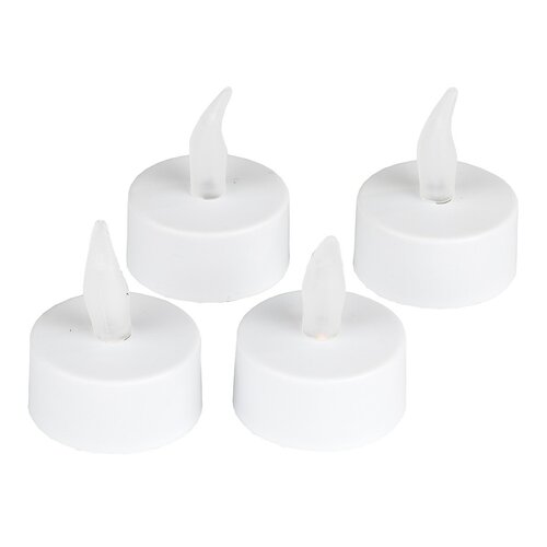 Komplet LED sveč Flicker bela, premer 3,8 cm, 4kos