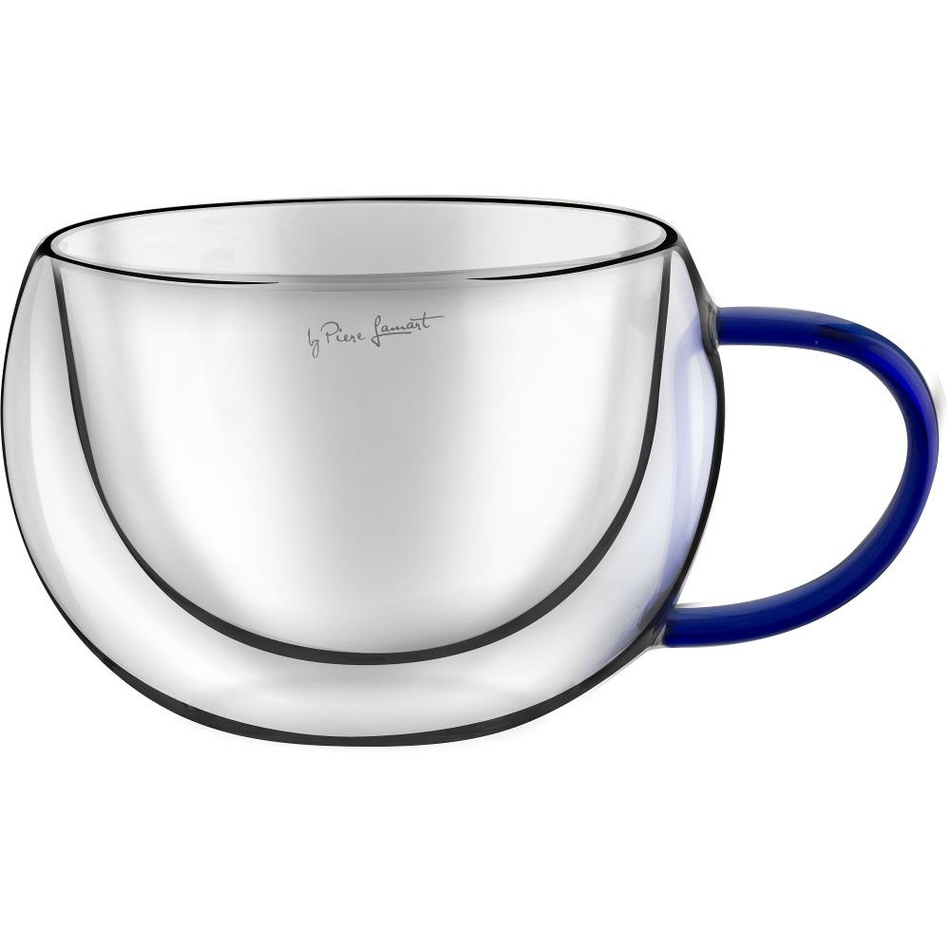 Lamart LT9113 2dílná sada sklenic na cappuccino Vaso, 270 ml, modrá - thumb (1)