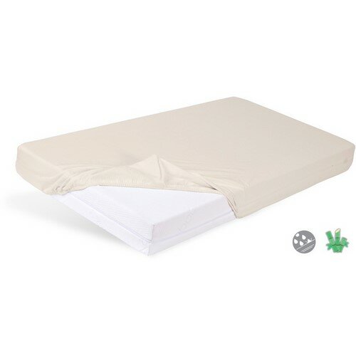 Matex Bamboo nieprzepuszczalne prześcieradło jasnobeżowy, 60 x 120 x 10 cm