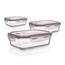 Banquet Set of glass jars with lids Lora,burgundy, 3 pcs