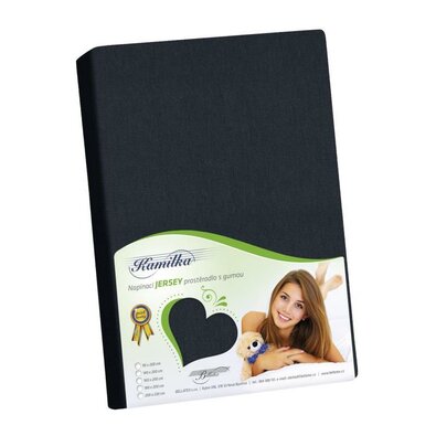 Bellatex Jersey prestieradlo Kamilka čierna, 90 x 200 cm