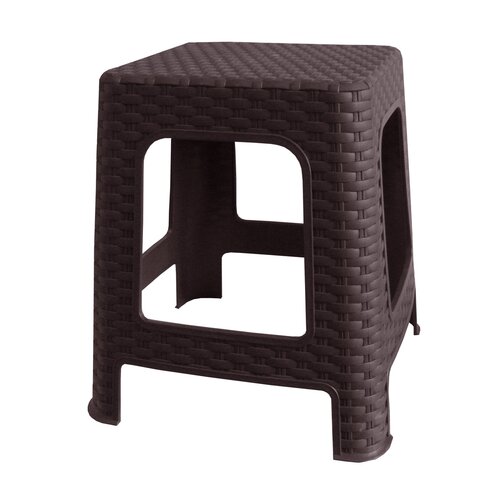 Stapelbarer Gartenhocker Rattan, 45 x 35,5 x 35,5 cm, Wenge