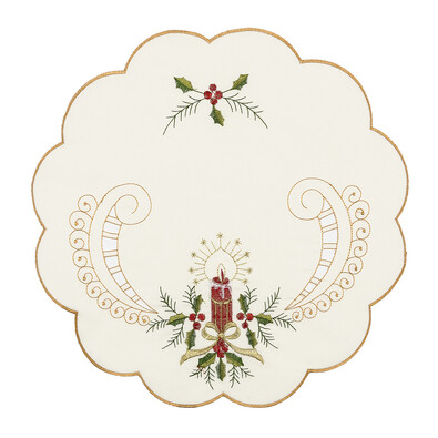 Podkładki świąteczne Ostrokrzew, śred. 35 cm, komplet 4 szt.