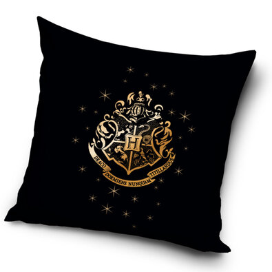 Kopfkissenbezug Harry Potter Hogwarts Wappen Gold, 40 x 40 cm