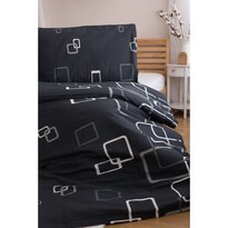Lenjerie de pat creponată Jerry Fabrics cuburi negru-alb, 140 x 200 cm, 70 x 90 cm