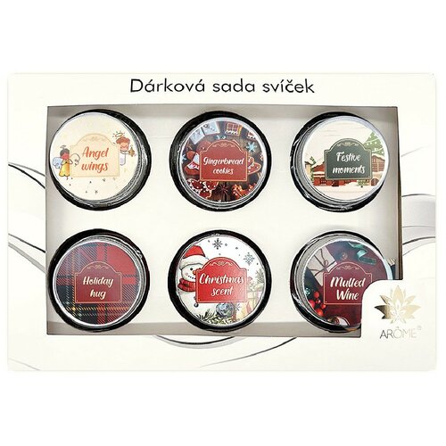Arome Set svíček s přáním 28g v dárkové krabičce, Winter, mix 6 ks