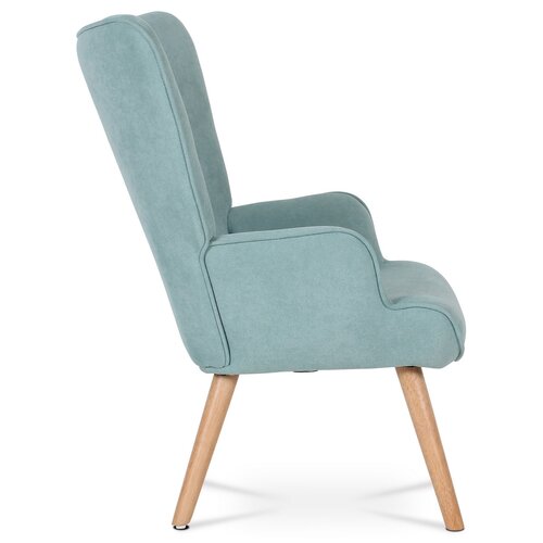 Fotel BLUE2, türkiz, lábtartóval