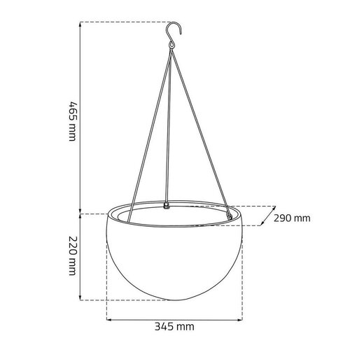Keter Viseči lonec Sphere mocca, premer 35 cm