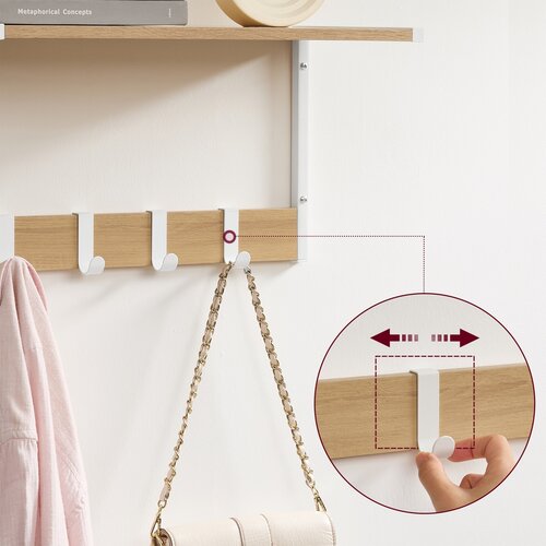 Set nástenných poličiek E1083 WT, biela, 2 ks