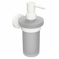 Sapho XR101W X-Round White dávkovač mydla 230 ml, mliečne sklo/biela