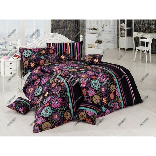 Matějovský Pościel bawełniana Escada black, 140 x 220 cm, 70 x 90 cm