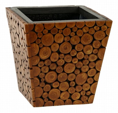 Pojemnik z powierzchnią z drewnianych pieńków, mio