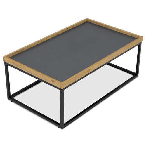 Couchtisch mit Kante und umlaufendem Untergestell, 100 x 60 x 39 cm