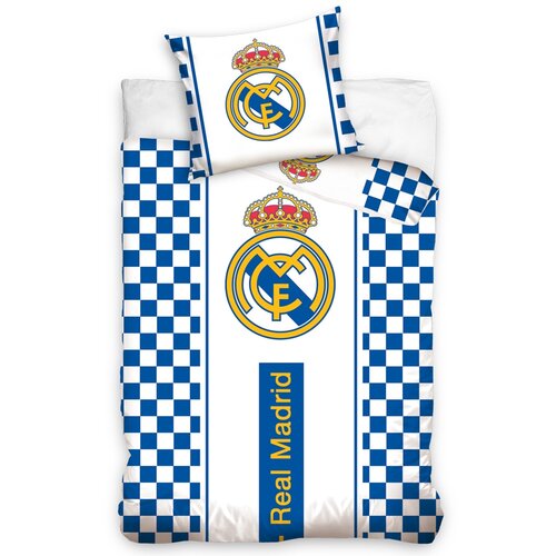 Bavlněné povlečení Real Madrid Check, 140 x 200 cm, 70 x 80 cm