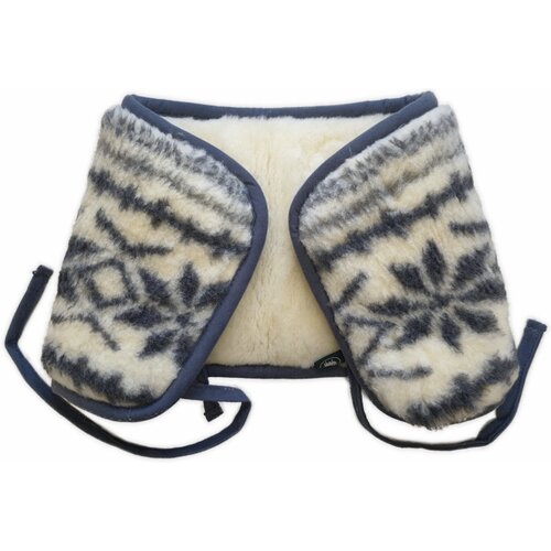 Beidseitig tragbarer Nierengurt aus Schafsfleece mit Muster