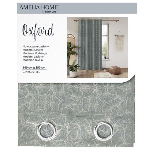 Restilo Závěs Oxford Ginko ocelová, 140 x 250 cm