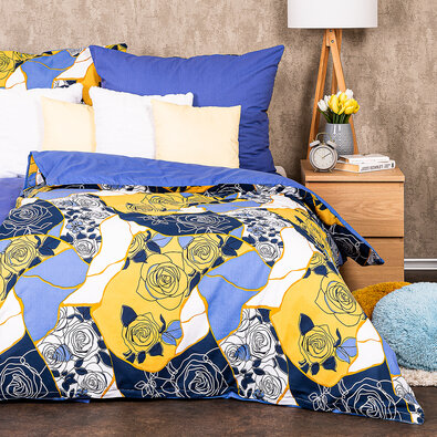 4Home Bombažno posteljnino Blue rose, 140 x 220cm, 70 x 90 cm
