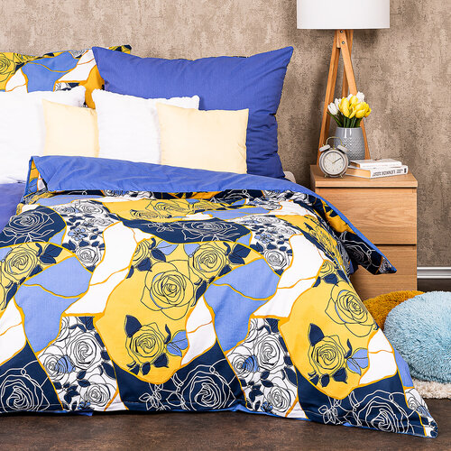 Lenjerie de pat din bumbac 4Home Blue rose, 140 x 220 cm, 70 x 90 cm