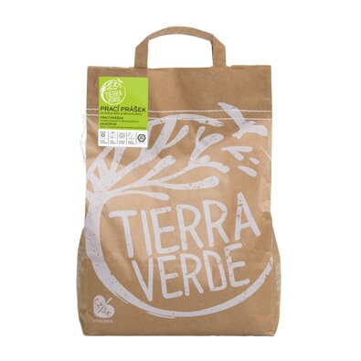 Tierra Verde Prací prášok z mydlových orechov na bielu bielizeň a látkové plienky, 5 kg