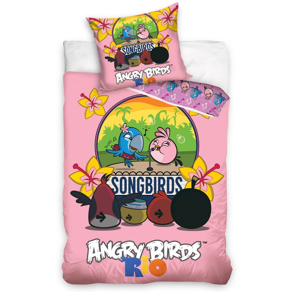 Tip Trade Dětské bavlněné povlečení Angry Birds Karaoke, 140 x 200 cm, 70 x 80 cm