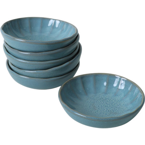 Laguna kőagyag tál 6 db 12 cm, türkiz