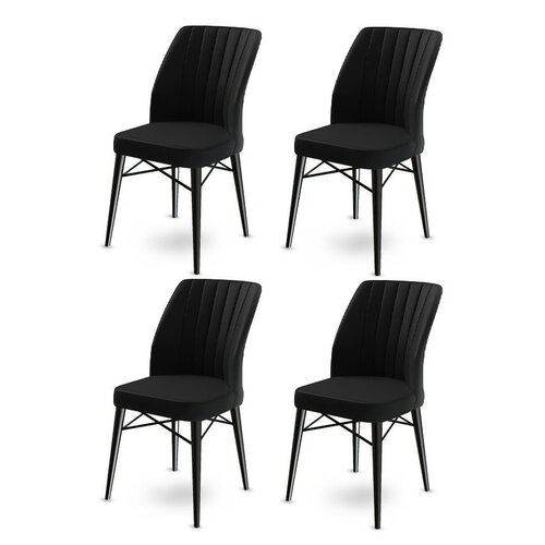 Sada jídelních židlí Flex Black and Black, 4 ks