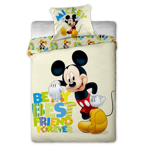 Detské bavlnené obliečky Mickey letters, 140 x 200 cm, 70 x 90 cm