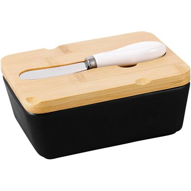 Florina Butterdose mit Messer Adria, Schwarz