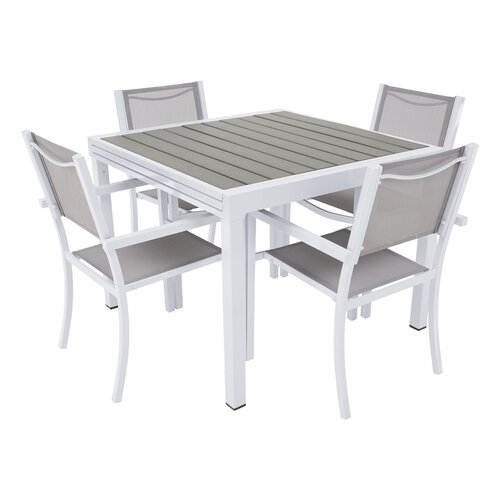 Krzesło ogrodowe z możliwością układania w stos,stal biały/jasnoszary, DORIO