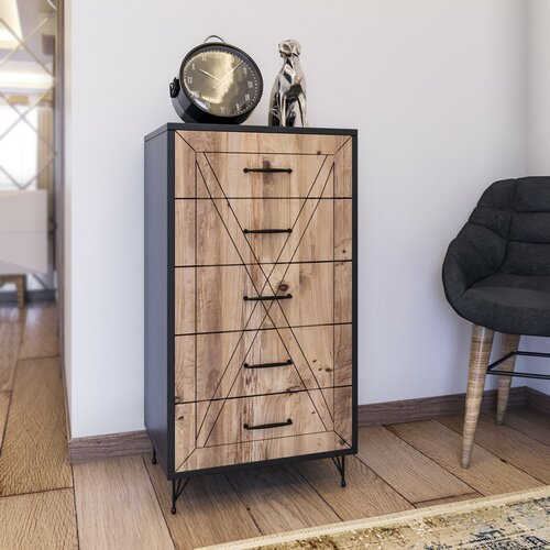 Planet Anthracite and Oak komód