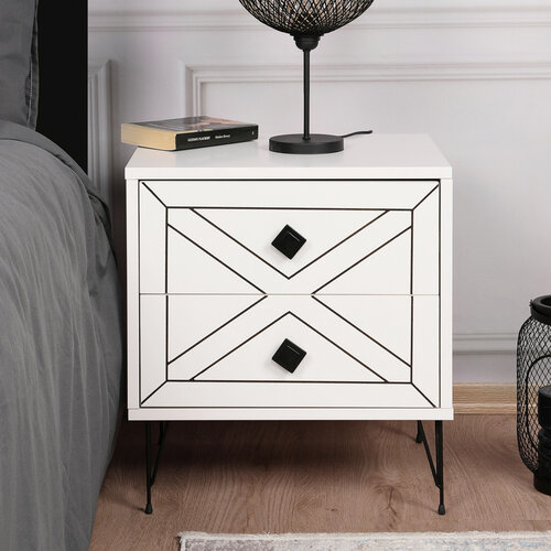 Stolik nocny Luna White