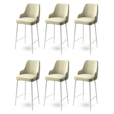 Set de scaune de bar Enox Cream and White, 6 buc.