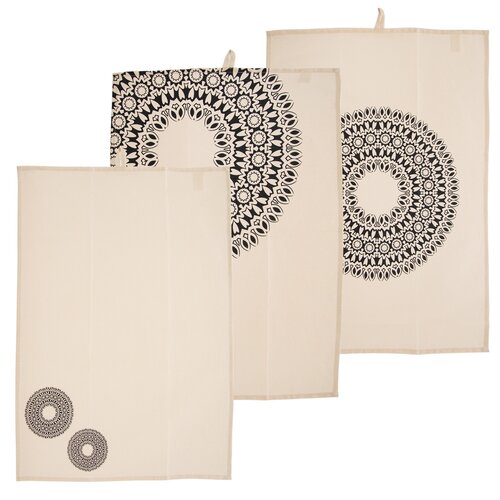 Orion Geschirrtuch Mandala, 50 x 70 cm, Satz von 3