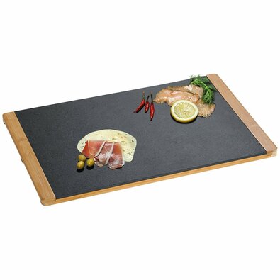 Kesper 38131 Taca do serwowania z łupka/bambusa, 45 x 30 x 1,5 cm